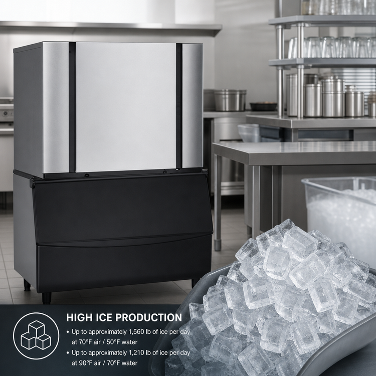 Product image #4 for Ice-O-Matic Elevation Series CIM1447HA Modular Air-Cooled Half Size Cube Ice Maker, 48-Inch Wide