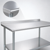 Thumbnail image #3 for Eagle Deluxe Series 16-Gauge 300 Series Stainless Steel Work Table with 1-1/2 Inch Rear Upturn and Adjustable Undershelf, 84 x 30 Inches