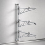 Thumbnail image #3 for Metro Super Erecta AW25C 3-Tier Post-Type Wall-Mount Mid Unit for 14-Inch Shelves, Chrome Plated