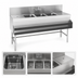 Thumbnail image #3 for Spec-Bar Three-Compartment Underbar Sink Unit with Left & Right Drainboards, 72 x 19 x 37 Inches