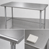 Thumbnail image #3 for Advance Tabco 48 Inch x 30 Inch 16 Gauge 430 Stainless Steel Flat Top Work Table with Galvanized Open Base