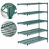 Thumbnail image #4 for Metro Super Erecta Super Adjustable Add-On Wire Shelving Unit, 36W x 21D x 74H, 5 Shelves, Metroseal 3 Green Epoxy-Coated Finish