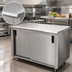 Thumbnail image #3 for Advance Tabco Special Value Economy Enclosed Work Table with Cabinet Base and Sliding Doors, 108-Inch W x 30-Inch D, 304 Stainless Steel Top