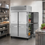 Thumbnail image #3 for True Mfg. - General Foodservice SPEC SERIES STA2RPT-4HS-2S-HC Two-Section Pass-Thru Reach-In Refrigerator, 4 Front Half Doors, 2 Rear Swing Doors
