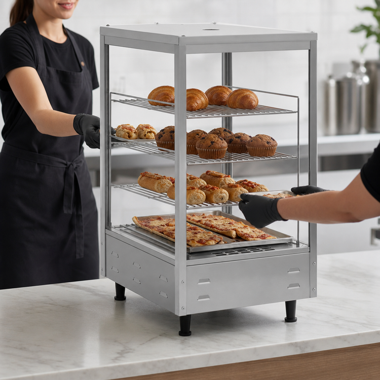 Product image #3 for Nemco 6454-2 Pass-Thru Countertop Heated Merchandiser with 3 Shelves