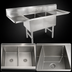 Thumbnail image #3 for John Boos B Series 2-Compartment Stainless Steel Sink with Left and Right Drainboards, 71-1/4 Inch W x 25-1/2 Inch D