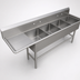 Thumbnail image #3 for John Boos Pro-Bowl 4-Compartment Sink with 24-Inch Left Drainboard, 20 x 20 x 12-Inch Compartments, 14-Gauge Stainless Steel