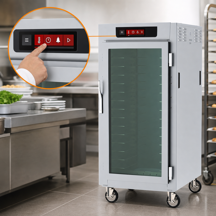 Product image #3 for Metro C5 8 Series Controlled Temperature Heated Holding Cabinet, 3/4 Height, Double-Pane Glass Doors, Universal Wire Slides, Mobile