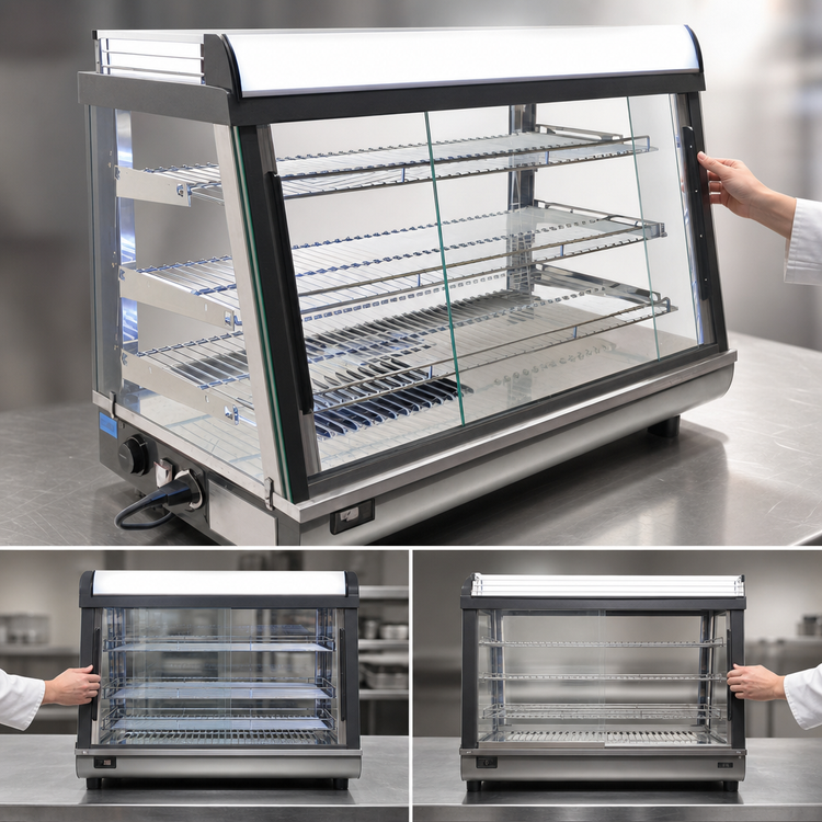 Product image #3 for Omcan Elite Series Countertop Pass-Thru Heated Display Case, 35-Inch, Full/Self-Service
