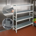 Thumbnail image #3 for Fermostock 4-Tier Starter Polymer Shelving Unit, 66-Inch H x 31-Inch W x 14-Inch D, Gray