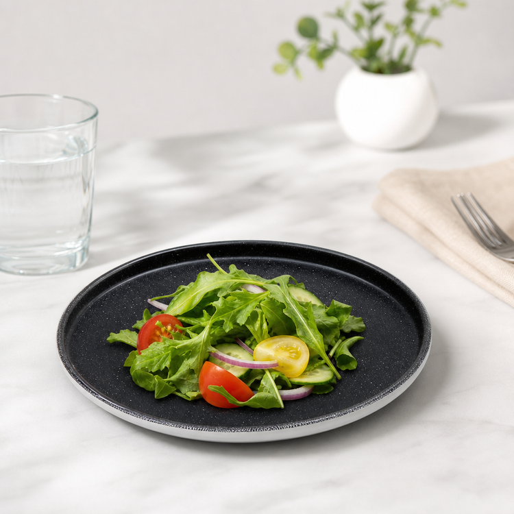 Product image #4 for American Metalcraft Lift Collection 8-7/8-Inch Round Black-Speckled Melamine Plate