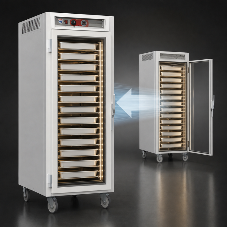 Product image #3 for Metro C5 6 Series Full-Height Mobile Pass-Thru Heated Holding Cabinet with Double-Pane Tempered Glass Doors, 35-Pan Capacity