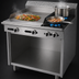 Thumbnail image #3 for Garland Cuisine Series Heavy Duty 36-Inch Natural Gas Combination Top Range with 24-Inch Left Griddle, 2 Right Open Burners, and Storage Base