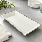 Thumbnail image #3 for American Metalcraft AWMEL23 Rectangular Melamine Platter, Antique White, 18 x 8-1/4 x 2 Inches Case of 4