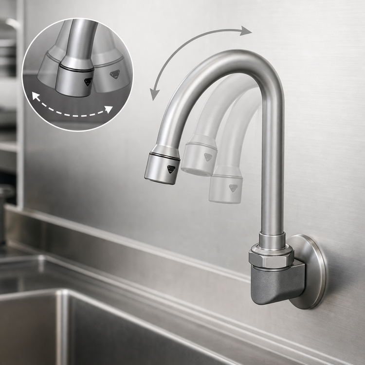 Product image #3 for Wall-Mount Dummy Swivel Gooseneck Spout with 2.2 GPM Aerator