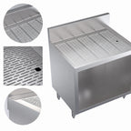 Thumbnail image #3 for Krowne Royal Series KR24-S30 30"W x 24"D Freestanding Stainless Steel Underbar Drainboard with Open Cabinet Base