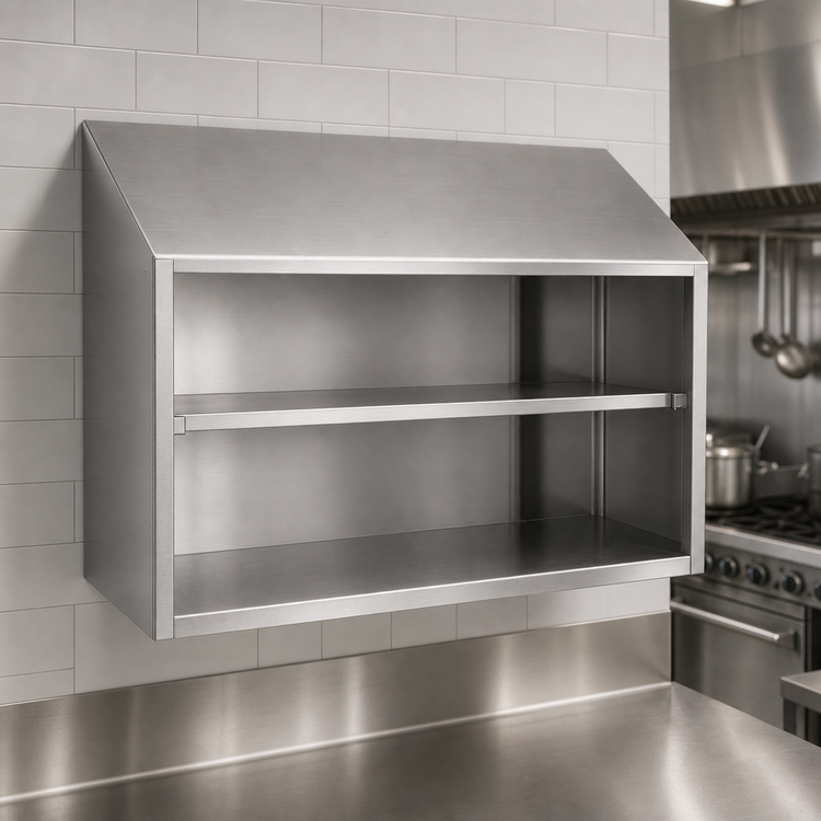 Product image #3 for Eagle Group 24 x 15 x 28 Inch Open Front Wall-Mounted Stainless Steel Wall Cabinet with Fixed Shelf