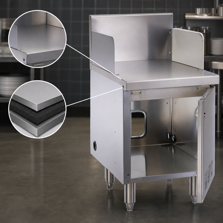 Product image #3 for Perlick Top Shelf 24-Inch Stainless Steel Commercial POS Cabinet with 10-Inch Backsplash