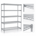 Thumbnail image #3 for EAGLEbrite 5-Tier Wire Add-On Shelving Unit with QuadTruss Shelves, 72