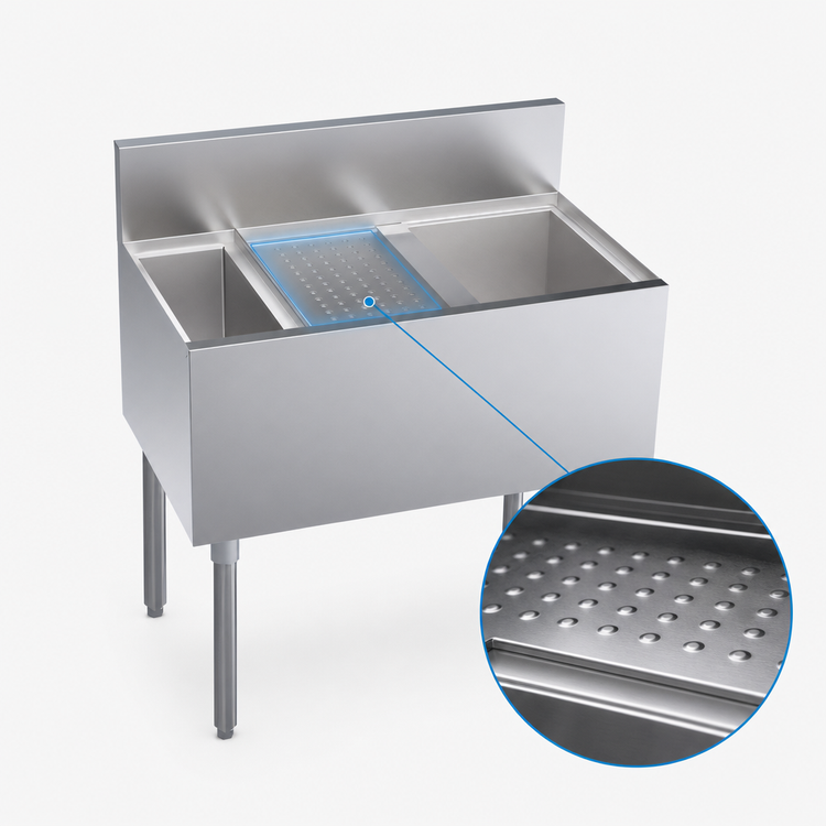 Product image #3 for Krowne Royal Series 32-Inch Underbar Speed Multi Station with 10-Circuit Cold Plate and Right Ice Bin