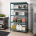 Thumbnail image #3 for Quantum 4-Tier Stationary Wire Plastic Mat Shelving Unit, 24W x 21D x 63H, Green Epoxy Antimicrobial Coated