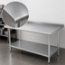 Thumbnail image #3 for Advance Tabco 120-Inch x 30-Inch 14-Gauge 304 Stainless Steel Work Table with 1-1/2-Inch Rear Up-Turn and Adjustable Undershelf