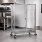 Thumbnail image #3 for Metro Super Erecta SEC56S-SD Mobile Wire Security Cage, Stainless Steel Finish, No Intermediate Shelves, 65"W x 27-1/4"D x 62"H