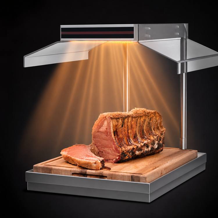 Product image #3 for Hatco Glo-Ray Heated-Base Countertop Carving Station with Right-Hand Sneeze Guard and Incandescent Light