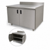Thumbnail image #3 for Advance Tabco Special Value Economy Enclosed Work Table with Cabinet Base, 108 Inch W x 30 Inch D, 16 Gauge 304 Stainless Steel Top, 5 Inch Backsplash
