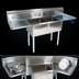 Thumbnail image #3 for John Boos E-Series 2-Compartment Sink with Left & Right Drainboards, 68 Inch Wide, 12 Inch Deep Bowls
