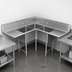 Thumbnail image #3 for John Boos Pro-Bowl 3-Compartment Corner Sink with 2 Drainboards