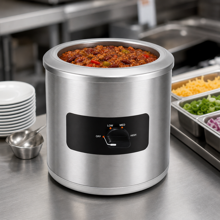 Product image #3 for Nemco 6100A Countertop Round Food Warmer, 7 Qt., Stainless Steel, 120V