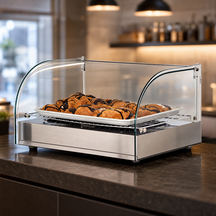 Product image #3 for Countertop Full-Service Hot Food Display Warmer with Curved Glass, 25 L