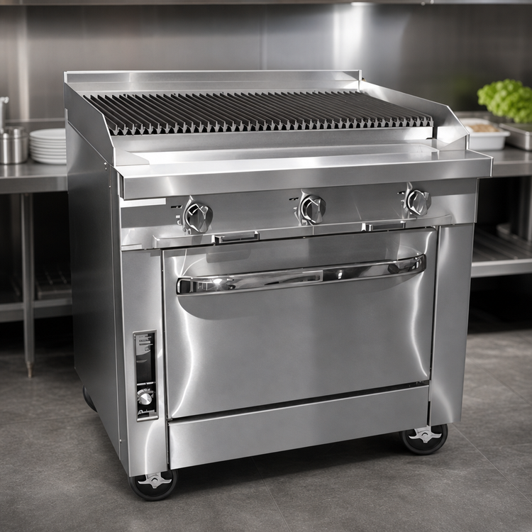 Product image #3 for Southbend Platinum 36-Inch Heavy Duty Gas Range with Charbroiler Top and Convection Oven Base