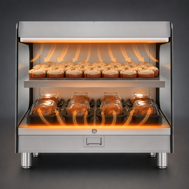 Product image #3 for Alto-Shaam Halo Heat HSM-36/2S/T/F 36-Inch Countertop Heated Shelf Merchandiser, 2-Shelf, Self-Service, Flat Top