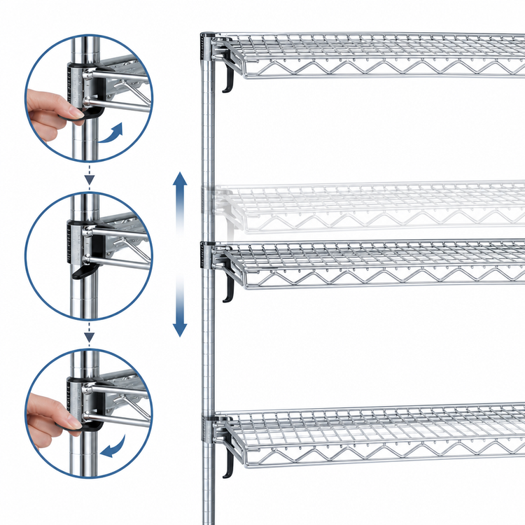 Product image #3 for Metro Super Adjustable Super Erecta Super Wide Chrome Plated Wire Shelf, 60-Inch x 30-Inch