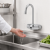 Thumbnail image #3 for ChekPoint Electronic Touchless Wall Mount Faucet with 4-Inch Centers and 4-1/8-Inch Rigid Gooseneck