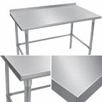 Thumbnail image #3 for John Boos Stallion ST4R1.5-3648GBK 48 x 36 Inch Stainless Steel Work Table, 14-Gauge 300-Series Top, 1-1/2-Inch Rear Up-Turn, Galvanized Open Base