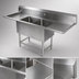 Thumbnail image #3 for John Boos Pro-Bowl 2-Compartment 14-Gauge Stainless Steel Sink with Left and Right Drainboards