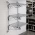 Thumbnail image #3 for Quantum Wall-Mount Cantilever Starter Shelving Kit with 3 Wire Shelves, Chrome Plated Finish