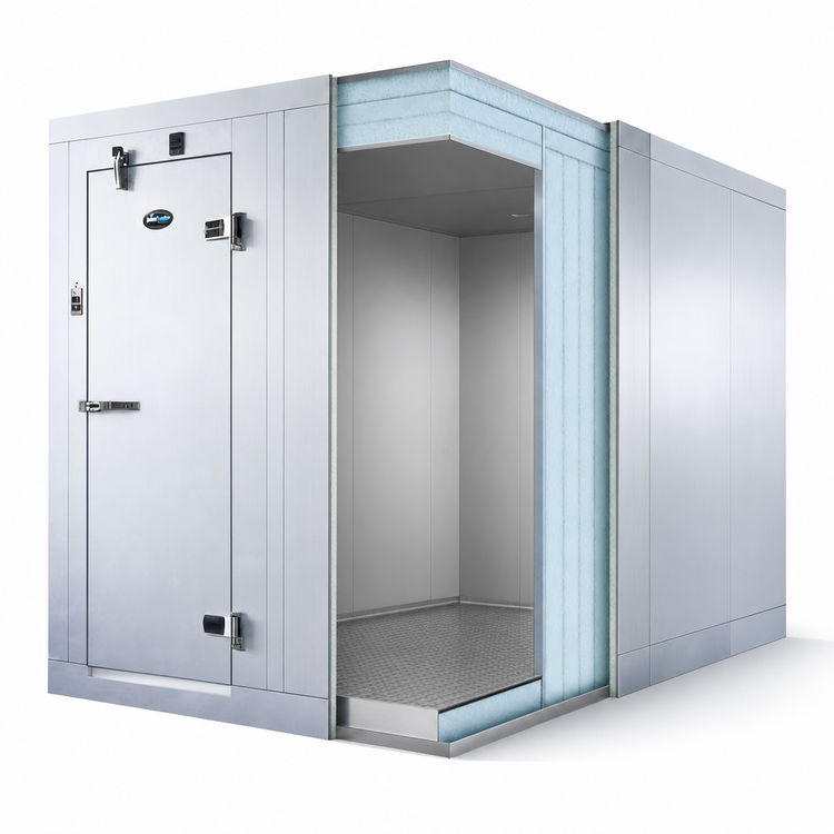 Product image #3 for AmeriKooler Indoor Quick Ship Walk-In Freezer, 6' x 12' x 7'-7", Aluminum Floor, Remote R-448A Refrigeration