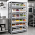 Thumbnail image #3 for Quantum Heavy-Duty Wire Shelving Unit with 7 Shelves and 24 Clear Bins, 36 x 18 x 75 Inches