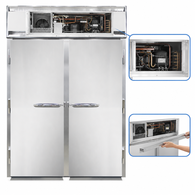 Product image #3 for Continental Refrigerator Designer Line Two-Section Extra-High Roll-In Freezer with Stainless Steel Interior and Exterior