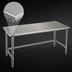 Thumbnail image #3 for Spec-Master 120 Inch x 24 Inch Flat Top Stainless Steel Work Table with Galvanized Tubular Base