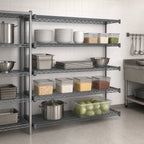 Thumbnail image #3 for Eagle Group Valu-Master A4-63-2160V 4-Tier Add-On Wire Shelving Unit, 60"W x 21"D x 63"H, Pewter Gray Epoxy