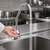 Thumbnail image #3 for ChekPoint Touchless Electronic Deck-Mount Faucet with Rigid Surgical Bend Gooseneck Nozzle and 2.2 GPM Laminar Flow Device