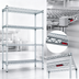 Thumbnail image #4 for EAGLEbrite Double-Mat Wire Shelving Starter Unit, 4-Tier, 48W x 24D x 74H, Zinc Finish