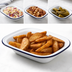 Thumbnail image #3 for American Metalcraft Enamelware Oblong Serving Bowl, 32 oz., White with Blue Rim