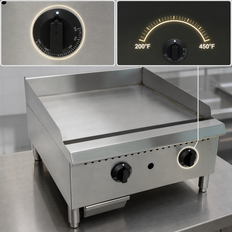 Product image #3 for Comstock-Castle CCHG-12T 12-Inch Countertop Gas Griddle with Thermostat Control