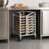 Thumbnail image #3 for Channel Manufacturing Under-Counter Aluminum End-Load Bun Pan Rack with 8-Pan Capacity and 5-Inch Swivel Casters